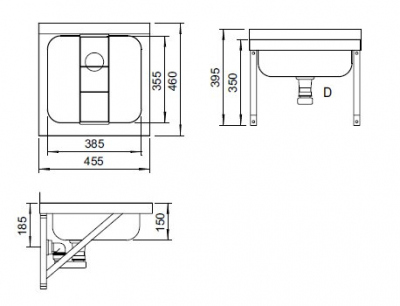 Техническая раковина с решеткой VL 05 AZP Brno Чехия (фото, схема)